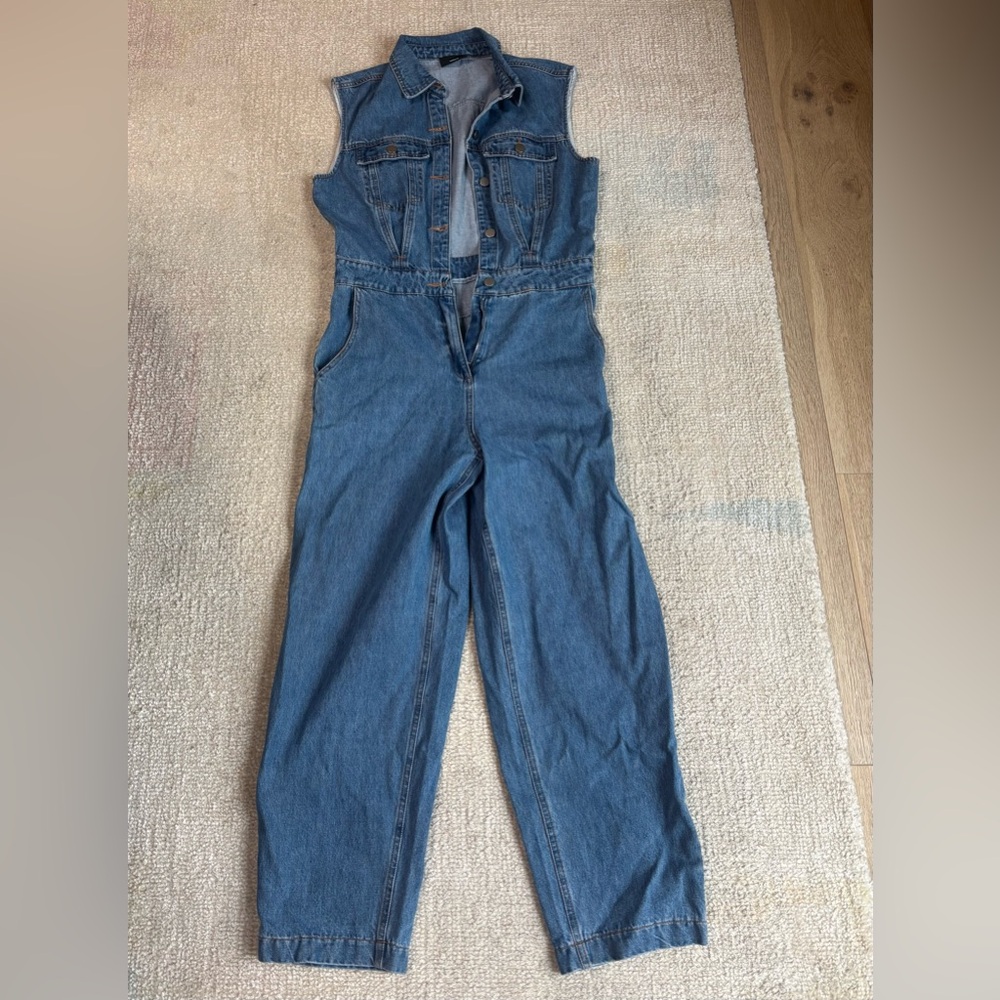 Vici Denim Sleeveless Jumpsuit - Blue
